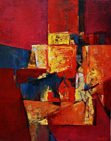 Schilderij getiteld "Rouge-passion" door Lefolhub, Origineel Kunstwerk