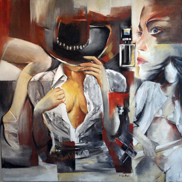 Painting titled "GLAMOUR" by Lefolhub, Original Artwork, Oil