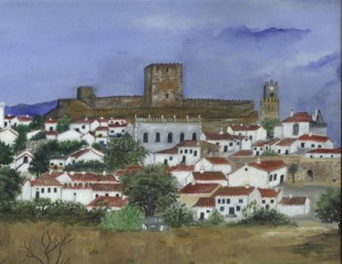 Painting titled "City of Moura, sout…" by Edouard Lefrontier, Original Artwork, Oil