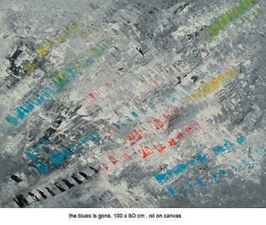 Painting titled "the blues is gone" by Left Hand Georges, Original Artwork