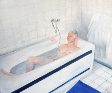 Painting titled "Philippe dans son b…" by Lydie Le Gléhuir, Original Artwork