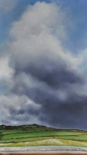 Painting titled "Le nuage" by Lydie Le Gléhuir, Original Artwork