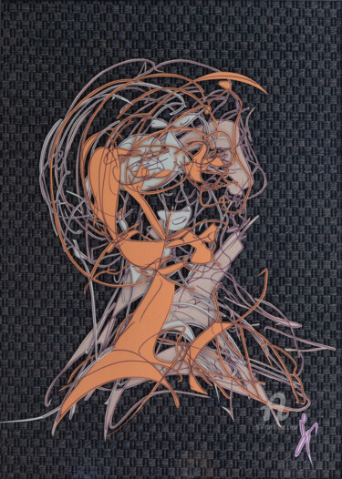 Рисунок под названием "La Muse De La Muse" - Régis Hivet-Mangin, Подлинное произведение искусства, Маркер