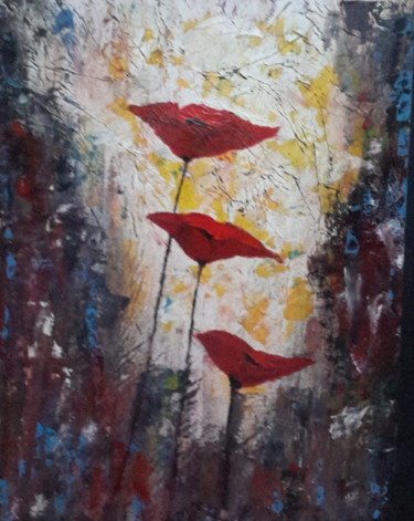 Painting titled "coquelicots.jpg" by Jcl, Original Artwork, Acrylic