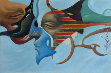 Картина под названием "Masks4" - Nikodim Leibgam, Подлинное произведение искусства
