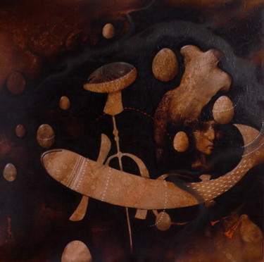 Картина под названием "Fish" - Nikodim Leibgam, Подлинное произведение искусства