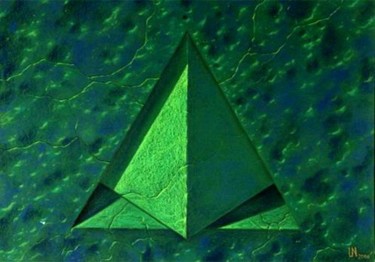 Painting titled "Green pyramid" by Nikodim Leibgam, Original Artwork