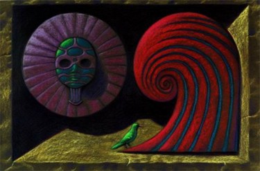 Painting titled "Masks" by Nikodim Leibgam, Original Artwork