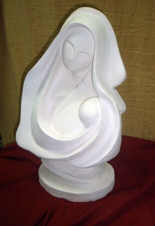 Sculpture intitulée "Maternité" par Leila Ameddah, Œuvre d'art originale