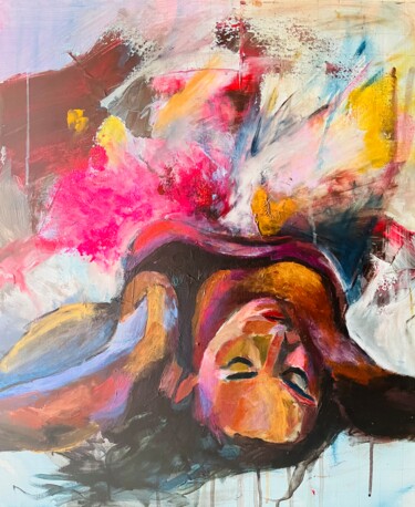 Pintura titulada "Exulting dancer wit…" por Leïla Issa Brahim, Obra de arte original, Oleo Montado en Bastidor de camilla de…