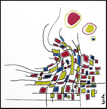 Peinture intitulée "Bouger les lignes 3" par Leila Assmann, Œuvre d'art originale, Acrylique