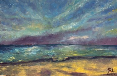 Schilderij getiteld "Atlantique" door Leisden, Origineel Kunstwerk, Acryl