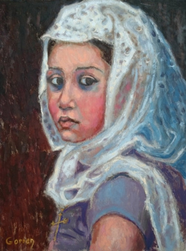 Peinture intitulée "Jeune chrétienne d'…" par Edith Gorren, Œuvre d'art originale, Huile