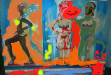 Peinture intitulée "Le troisieme homme" par Laurence Lejay, Œuvre d'art originale, Huile