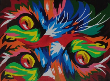 绘画 标题为“eyes” 由Lejla Čurgóová, 原创艺术品, 丙烯 安装在木质担架架上