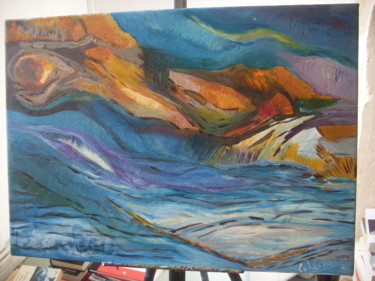 Painting titled "ravine" by Sylvie Le Kerneau, Original Artwork, Oil