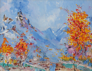 Schilderij getiteld "Autumn" door Lekim Ibragimov, Origineel Kunstwerk, Olie