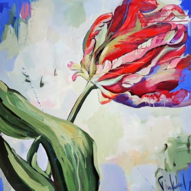 Painting titled "Tulpe, Musik, Mozar…" by Tius, Original Artwork, Oil