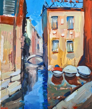 Peinture intitulée "Venedig, Lichtspiel…" par Tius, Œuvre d'art originale, Huile