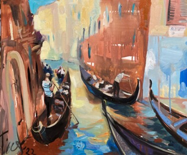Painting titled "Venedig, Licht-und-…" by Tius, Original Artwork, Oil