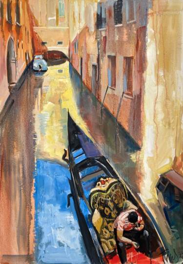 Картина под названием "Venedig,Wasser, Lic…" - Tius, Подлинное произведение искусства, Масло
