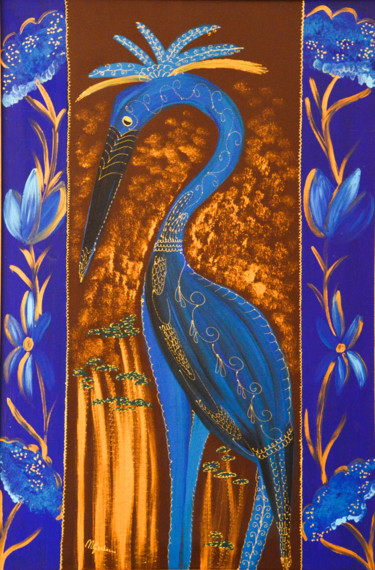 Peinture intitulée "l'Oiseau bleu" par Nicole Giordano, Œuvre d'art originale
