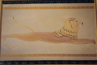 Painting titled "leone miceneo" by Nicole Giordano, Original Artwork
