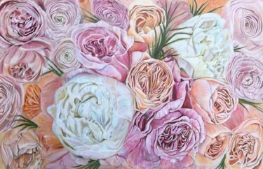 Schilderij getiteld "Flower scent" door Lela Karamanishvili, Origineel Kunstwerk, Olie