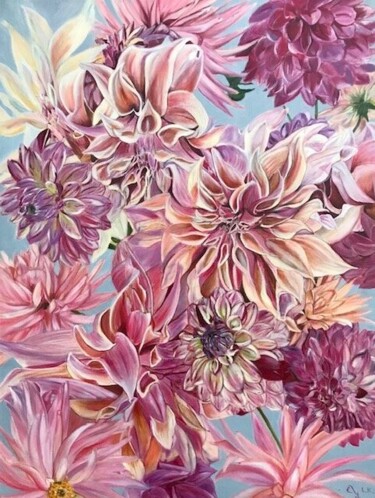 Painting titled "Bloom" by Lela Karamanishvili, Original Artwork, Oil