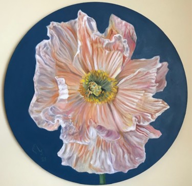 Painting titled "Iceland poppy" by Lela Karamanishvili, Original Artwork, Oil