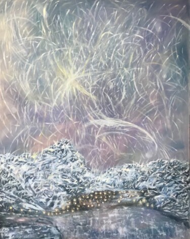 Malerei mit dem Titel "Mountain radiance" von Lela Karamanishvili, Original-Kunstwerk, Öl