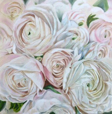 Ranunculus Painting titled "Ranunculus" by Lela Karamanishvili, Original Art, Oil