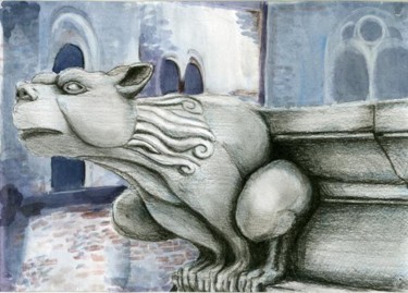 Картина под названием "gargoyle" - Lelia Sorokina, Подлинное произведение искусства, Другой