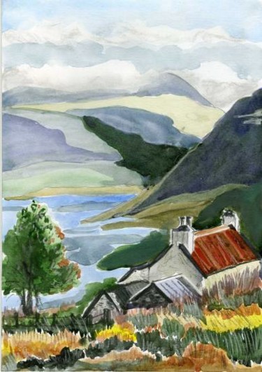 Картина под названием "highland" - Lelia Sorokina, Подлинное произведение искусства, Масло