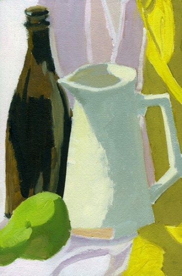 Картина под названием "Still life with pear" - Lelia Sorokina, Подлинное произведение искусства, Масло