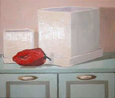 Картина под названием "Still life with red…" - Lelia Sorokina, Подлинное произведение искусства