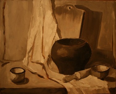 Картина под названием "still life with cau…" - Lelia Sorokina, Подлинное произведение искусства
