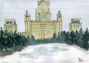 Рисунок под названием "Moscow university" - Lelia Sorokina, Подлинное произведение искусства, Другой