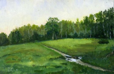 Картина под названием "Summer Meadow" - Lelia Sorokina, Подлинное произведение искусства