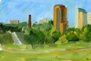 Картина под названием "Rostokino View" - Lelia Sorokina, Подлинное произведение искусства