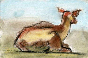 Рисунок под названием "Deer study" - Lelia Sorokina, Подлинное произведение искусства