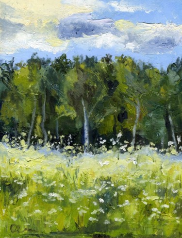 Картина под названием "June Meadow" - Lelia Sorokina, Подлинное произведение искусства