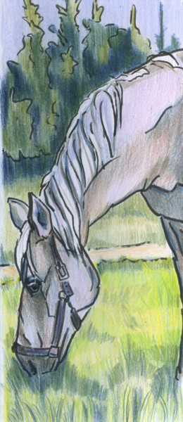 Картина под названием "Horsegazer" - Lelia Sorokina, Подлинное произведение искусства