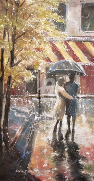 Painting titled "Rainy Day" by Lelia, Original Artwork