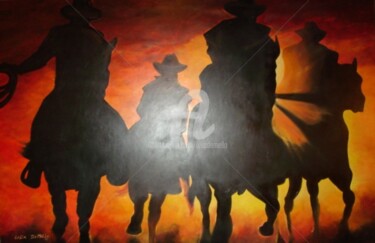 Painting titled "The Four Horsemen" by Lelia, Original Artwork