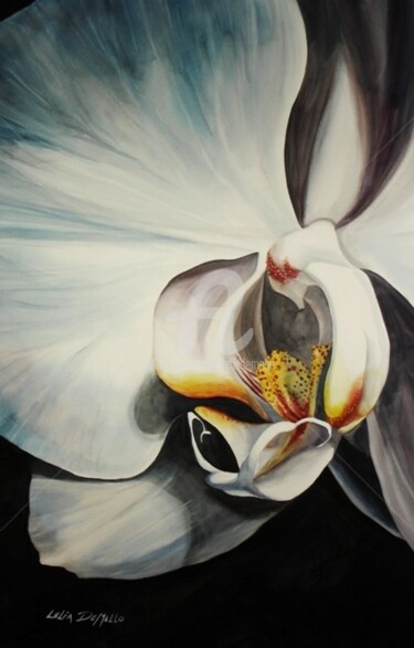 Картина под названием "Orchid" - Lelia, Подлинное произведение искусства, Масло