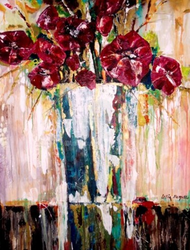 Painting titled "Floral Study" by Lelia, Original Artwork