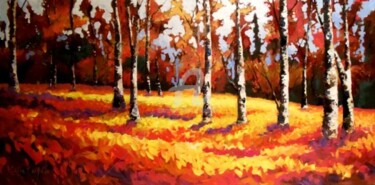 Painting titled "Forest Edge" by Lelia, Original Artwork