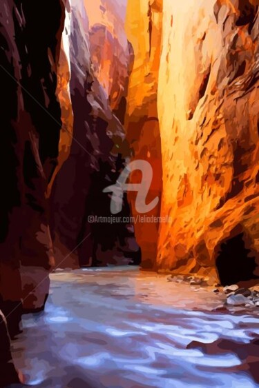 Painting titled "Canyon" by Lelia, Original Artwork