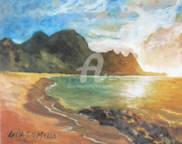 Peinture intitulée "Tunnels Beach" par Lelia, Œuvre d'art originale, Aquarelle